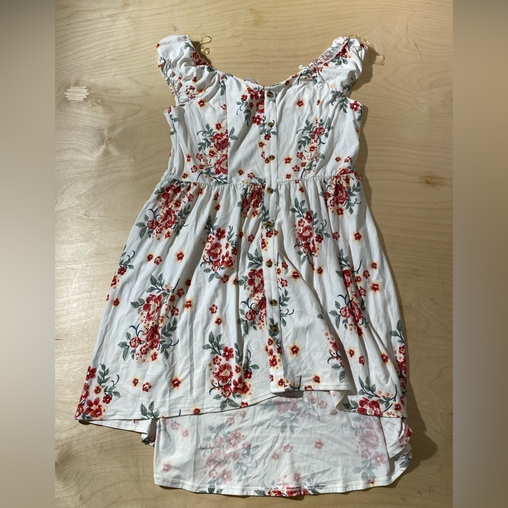 NOBO Floral Dress in White and Red Floral XL (15-17) (MM)